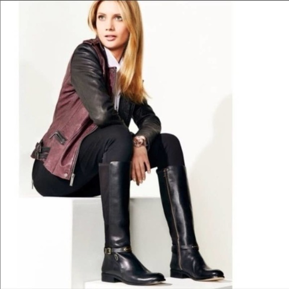 Michael Kors Arley Riding Boot 6.5 Black Leather Women's Knee High - Picture 1 of 10